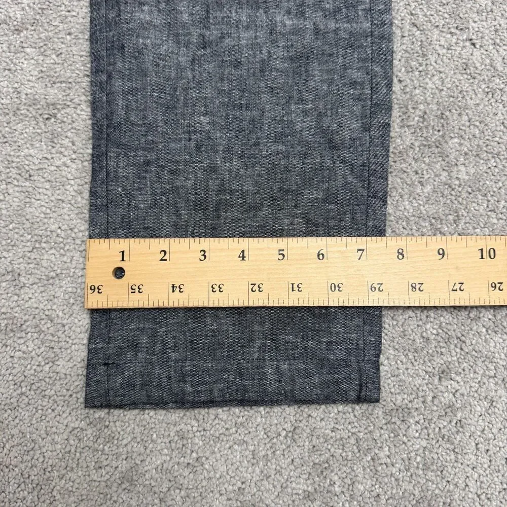 Banana Republic Grayson Linen Blend Pants Men 34x34 Navy Blue Slim Tapered NWT